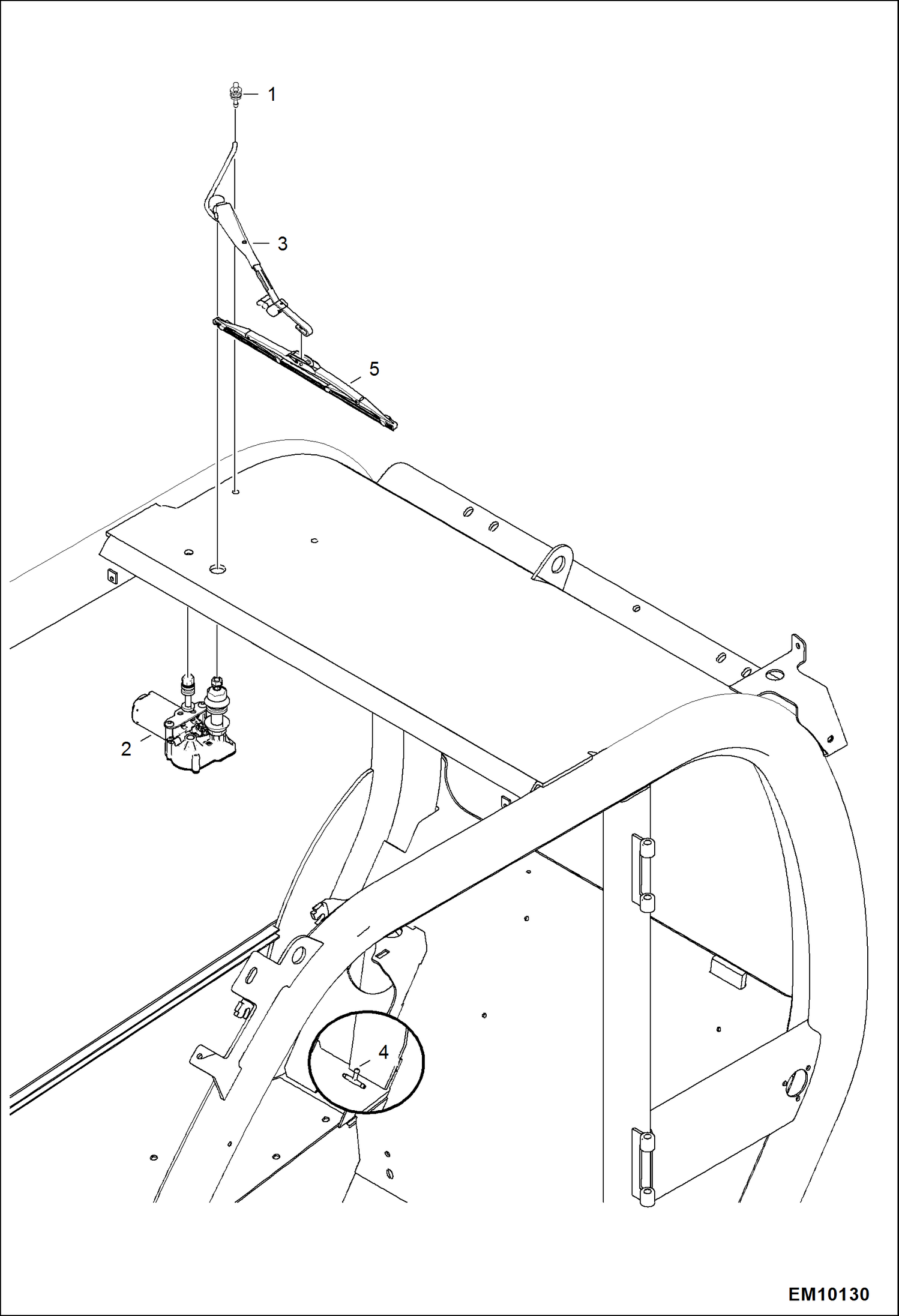 СТЕКЛООЧИСТИТЕЛЬ, УСТАНОВЛЕННЫЙ НА КРЫШЕ (КОГДА КРЮК НЕ УСТАНОВЛЕН)