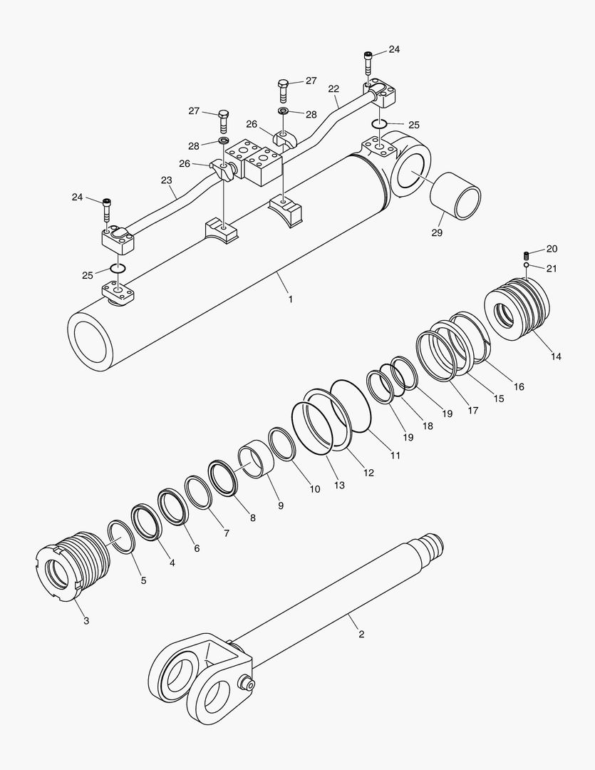 ГИДРОЦИЛИНДР ПОДЪЕМА-ПРАВОСТОРОННИЙ