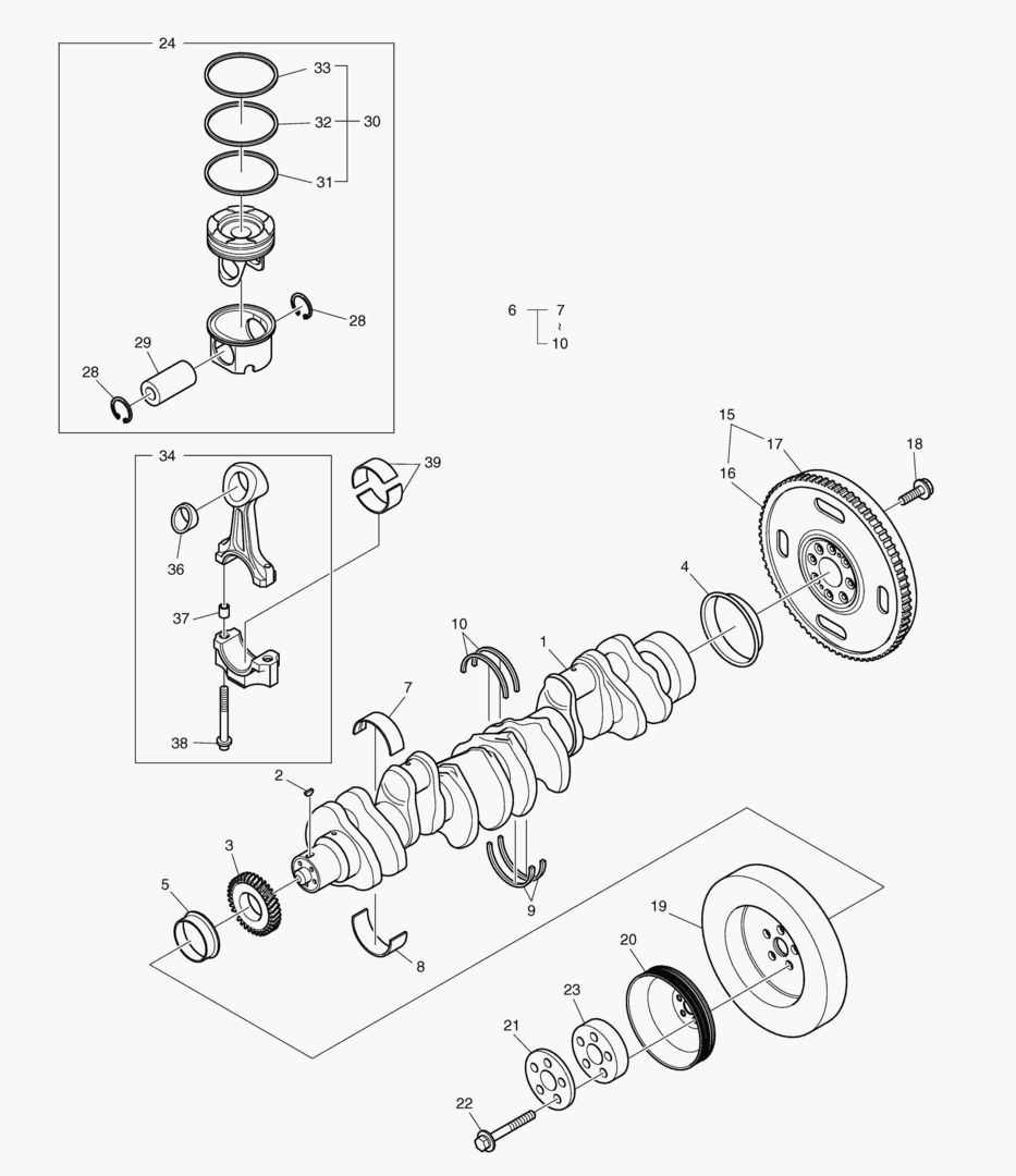 015 CRANK SHAFT & PISTON(T-3)