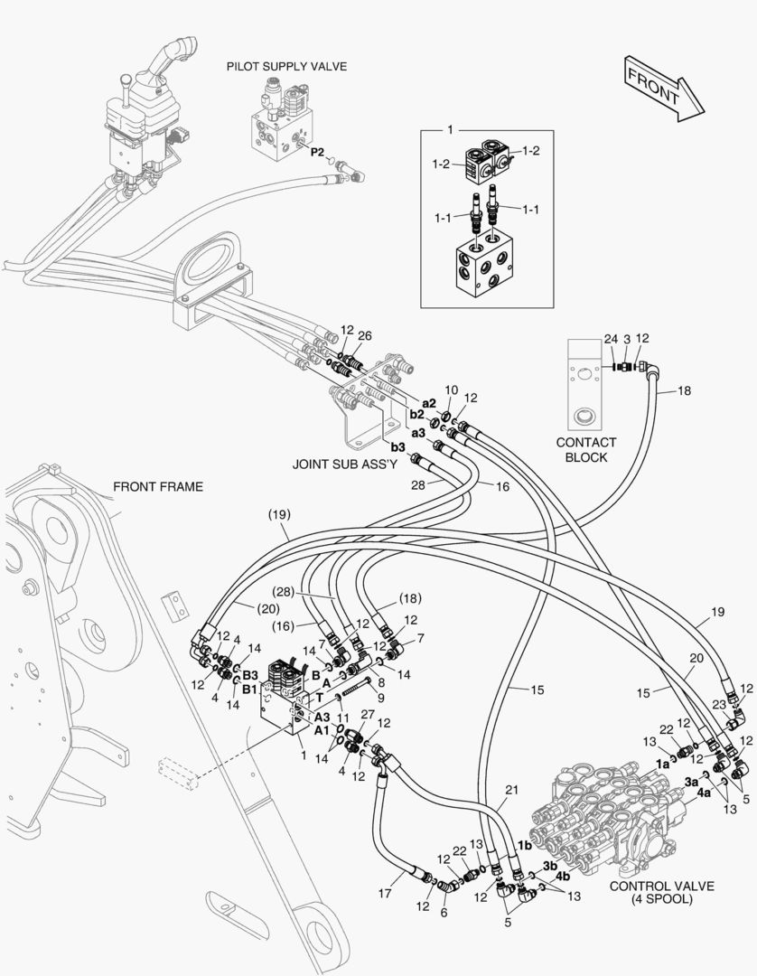 ТРУБОПРОВОД СЕРВОУПРАВЛЕНИЯ - 4 КАТУШКИ