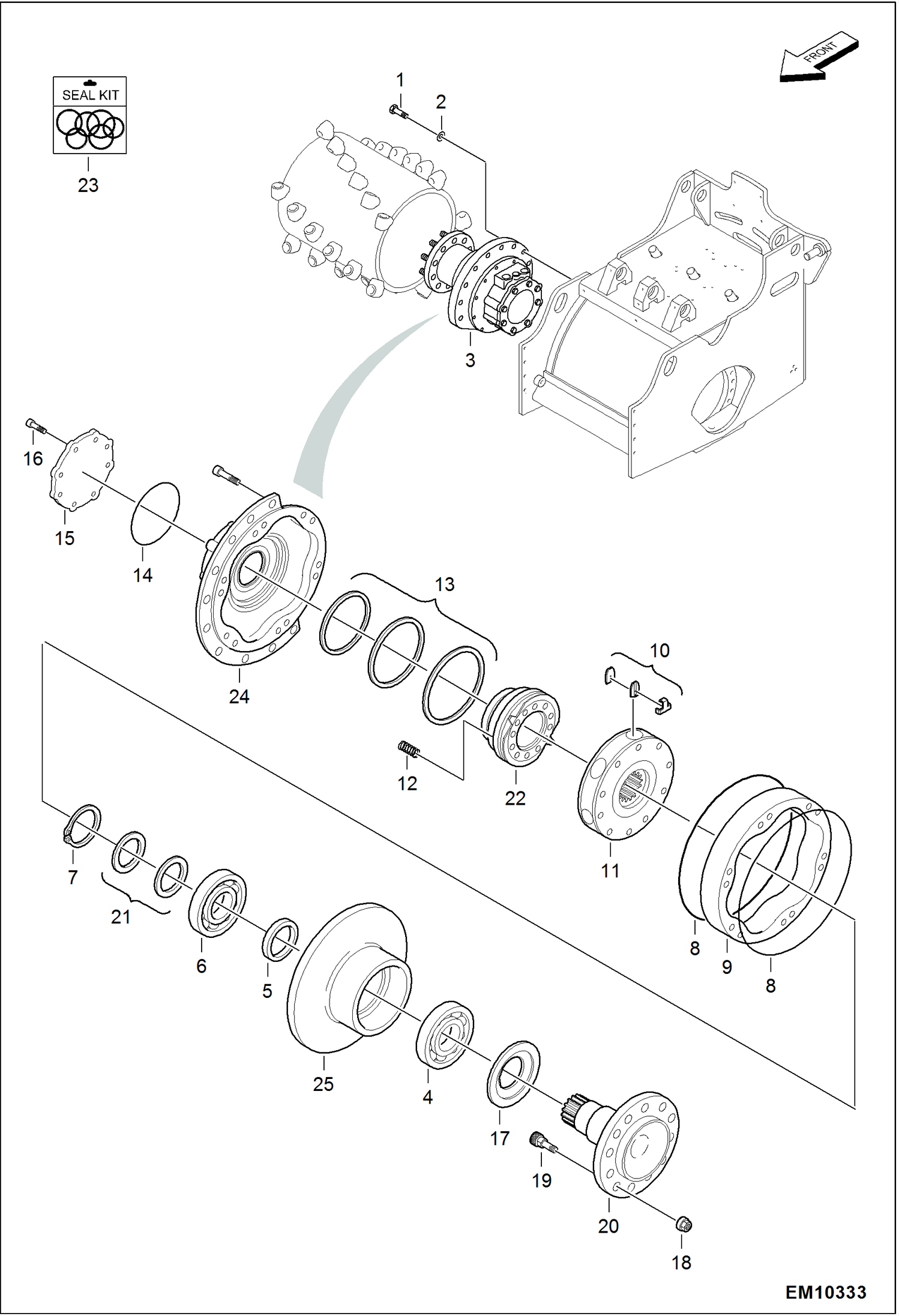 ПЛАНИРОВЩИК (ГИДРАВЛИЧЕСКИЙ ДВИГАТЕЛЬ) (СЕРИЙНЫЙ НОМЕР AZTD00101 И ВЫШЕ)