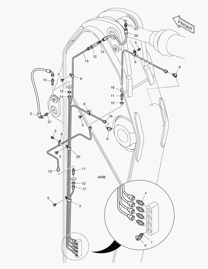 ТРУБОПРОВОД СМАЗОЧНОЙ СИСТЕМЫ - РУКОЯТЬ 3.25 м