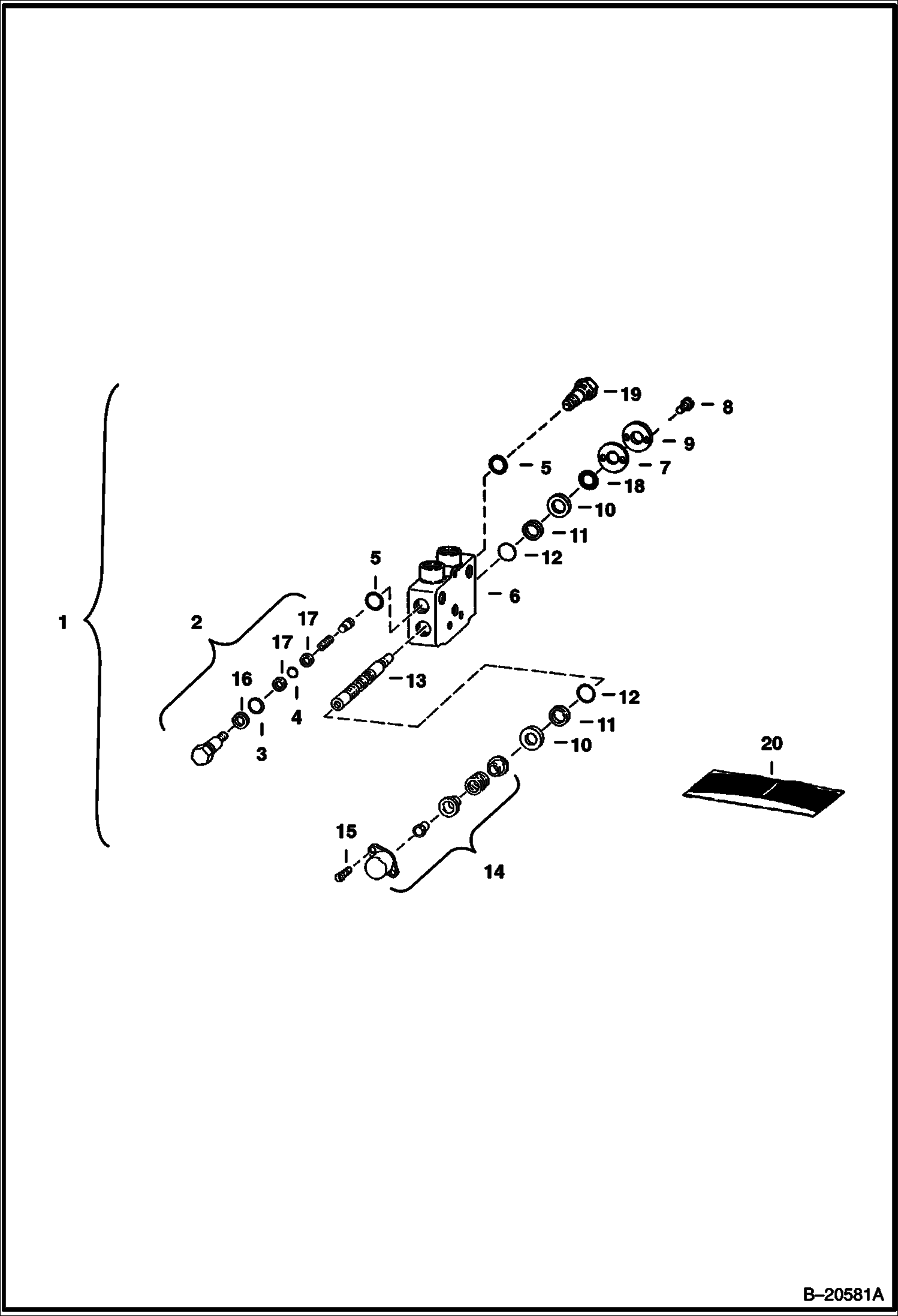 Схема ЭКСКАВАТОР-ПОГРУЗЧИК (СЕКЦИЯ КОВША) (911B) (914B)