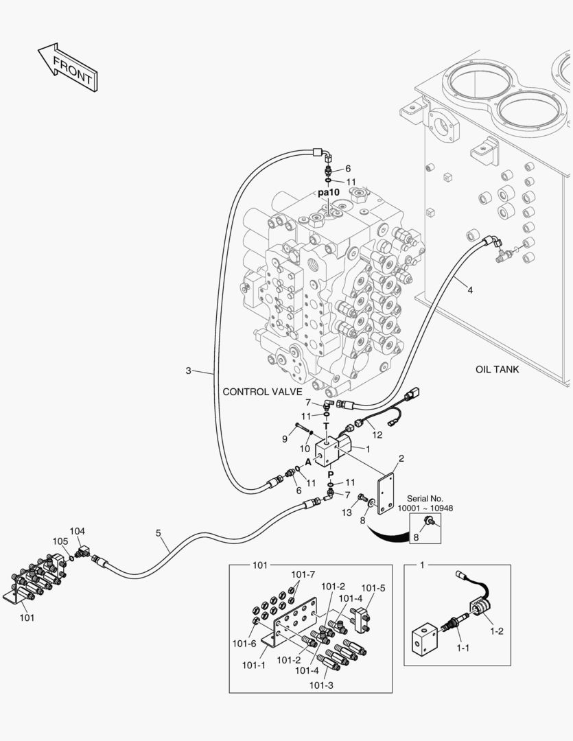 ТРУБОПРОВОД СЕРВОУПРАВЛЕНИЯ - 2 НАСОСА(2 ПУТИ)