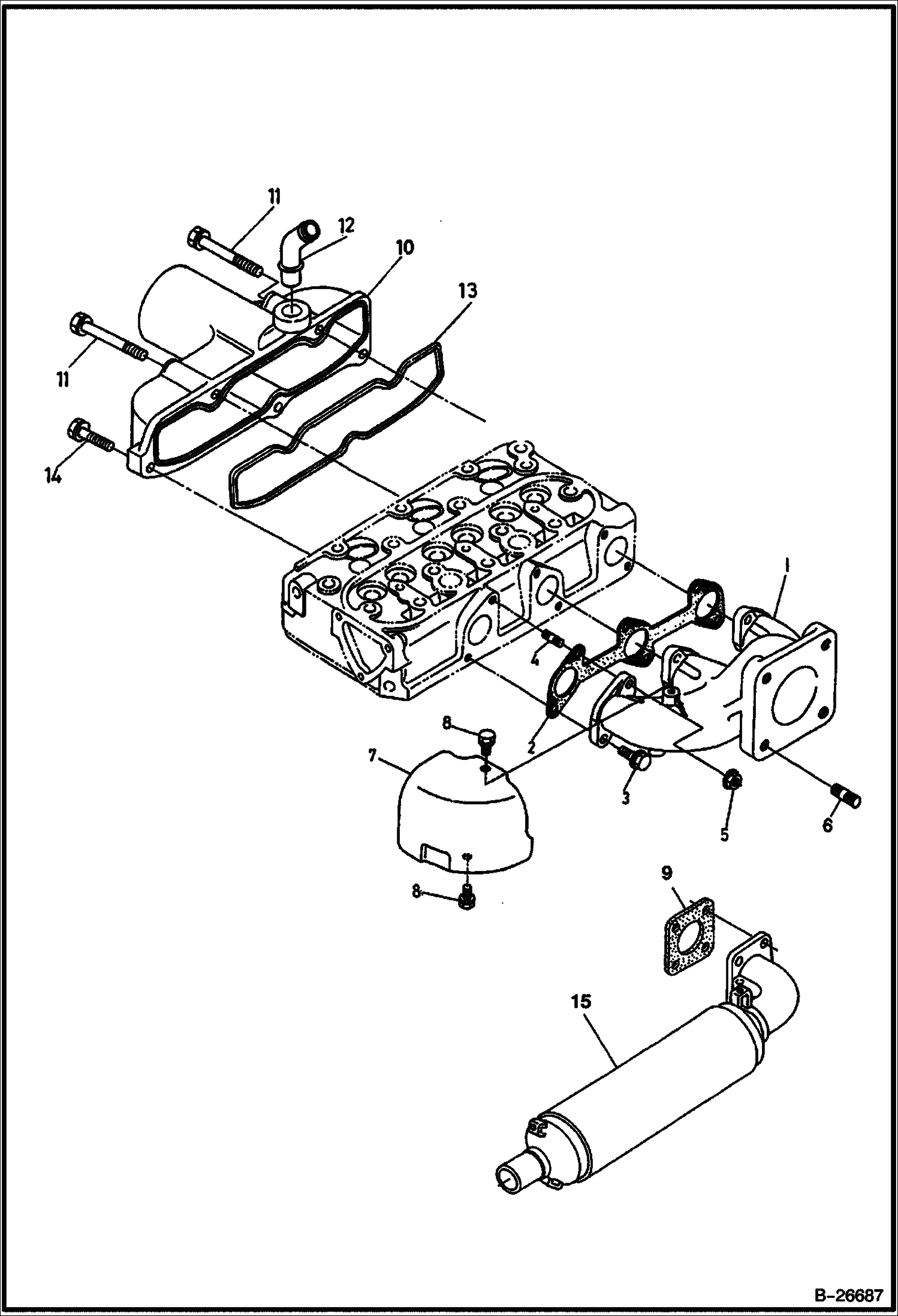 Схема КОЛЛЕКТОРЫ KUBOTA D722 NA 522811