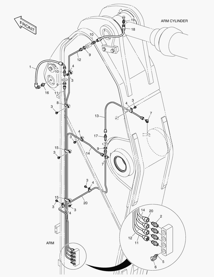 3201 LUBRICATION PIPING - ARM 2.9m [10085~]