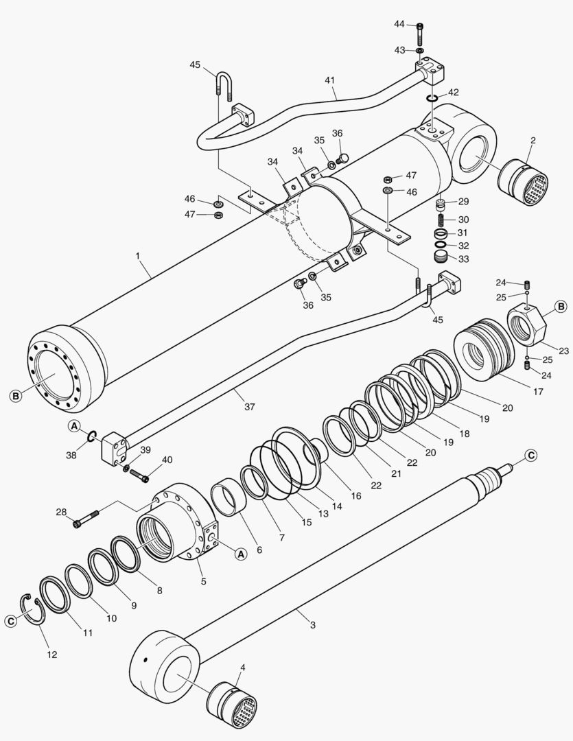 ЦИЛИНДР РУКОЯТИ - СТРЕЛА С ИЗМЕНЯЕМОЙ ГЕОМЕТРИЕЙ