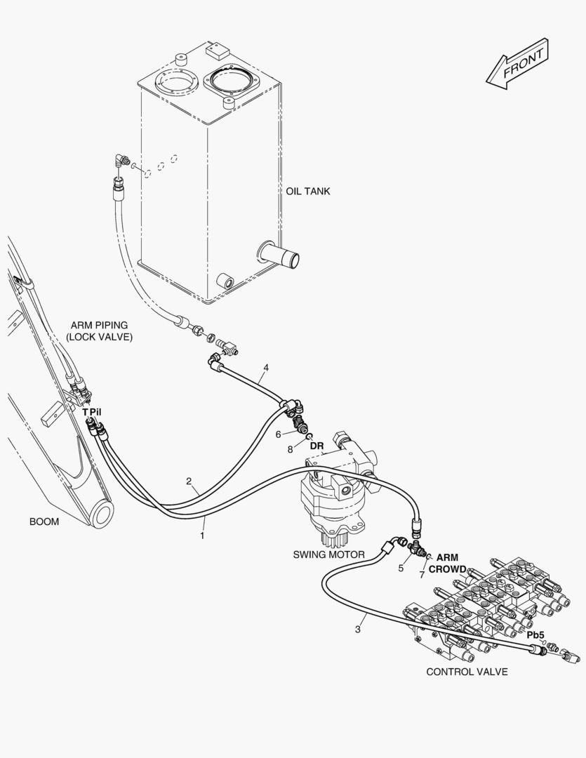 ТРУБОПРОВОД СЕРВОУПРАВЛЕНИЯ - КЛАПАН ЗАМКА РУКОЯТИ