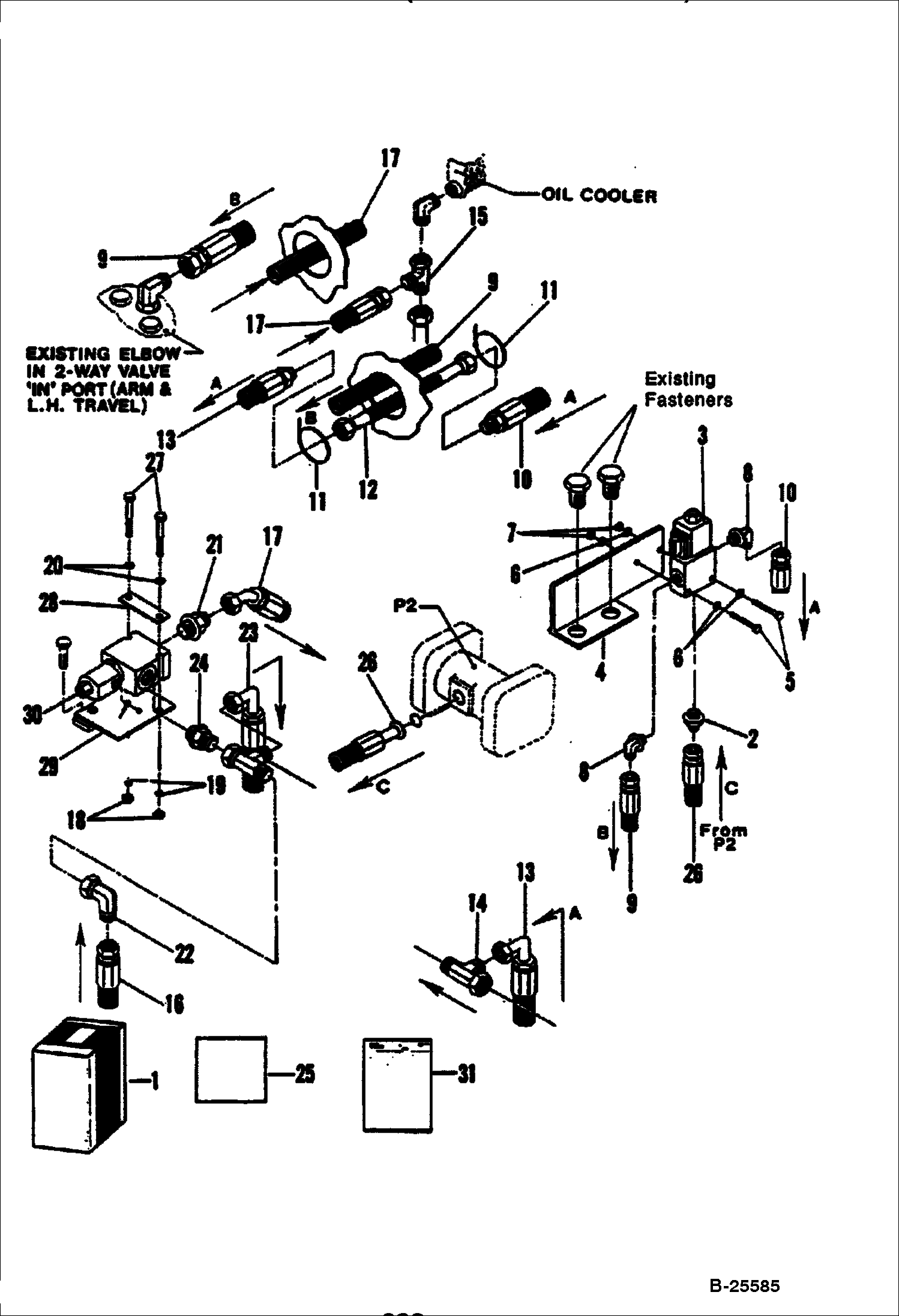 ГИДРОМОЛОТ (СХЕМА ГИДРАВЛИЧЕСКОЙ СИСТЕМЫ С КЛАПАНАМИ) (1250X) (2500) (ИСПОЛЬЗУЕТСЯ НА 100 504911001 - 11999)
