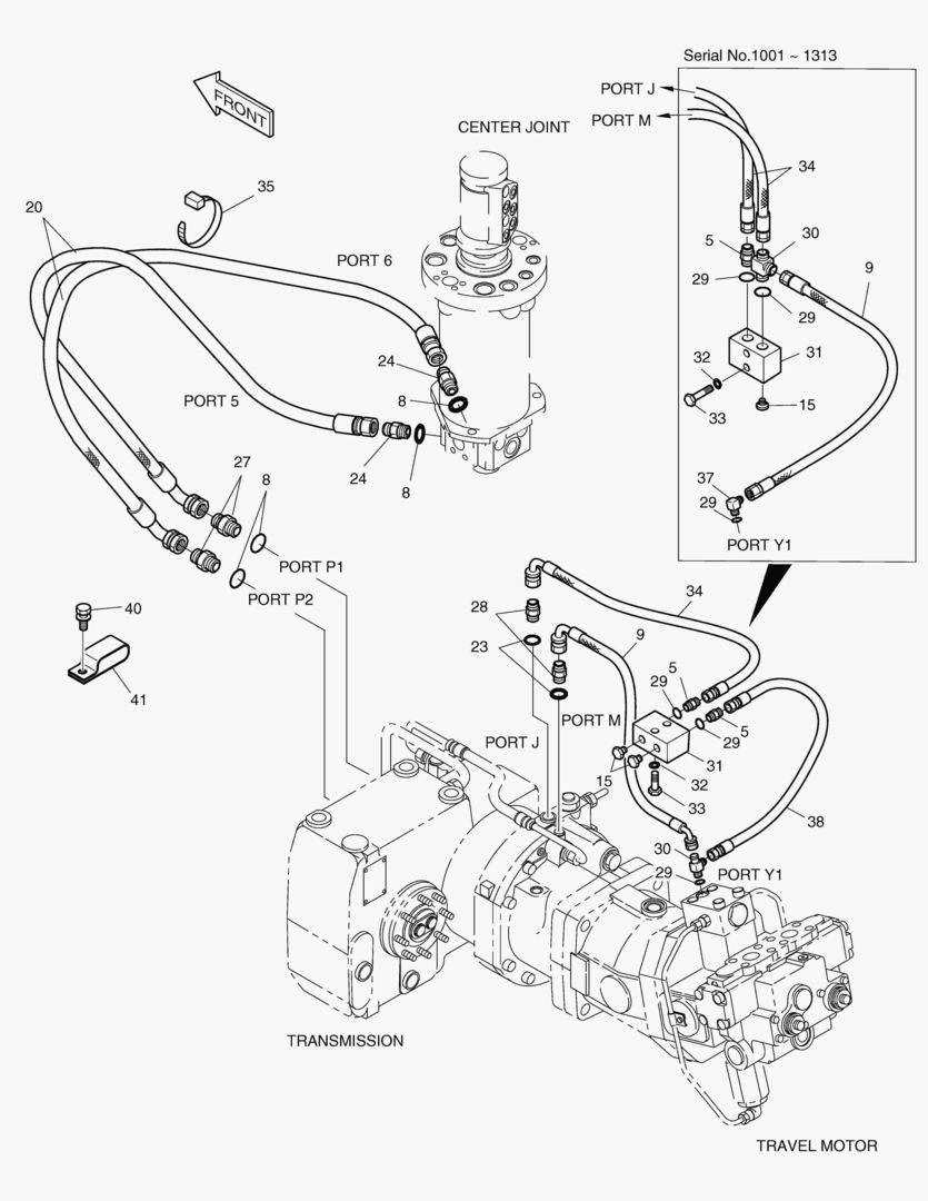 Спецтехника 2220 PROPELLING PIPING(2)-GEAR SHIFT&TEST PORT