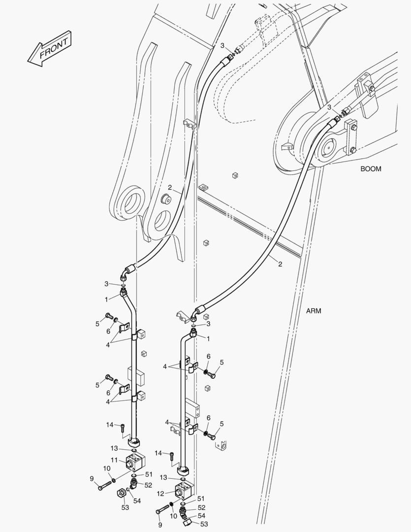 ГИДРОСИСТЕМА РУКОЯТИ - ВРАЩАЮЩИЙСЯ (РУКОЯТЬ 3.35 м)