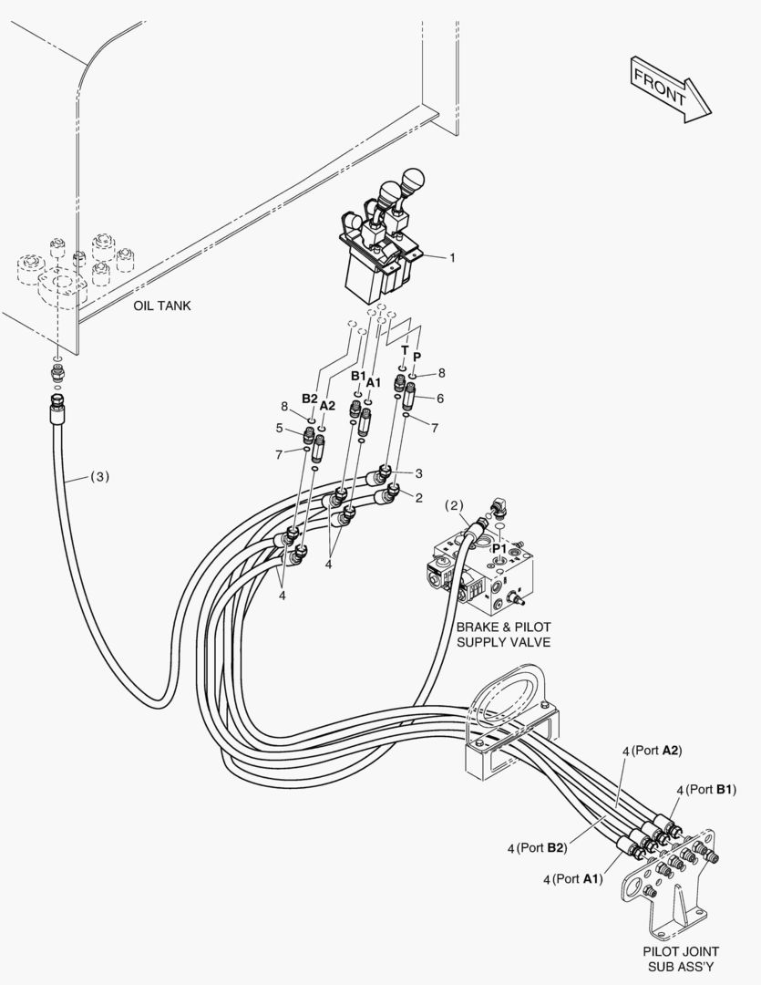 ТРУБОПРОВОД СЕРВОУПРАВЛЕНИЯ - ПАЛЕЦ + 2 КАТУШКИ