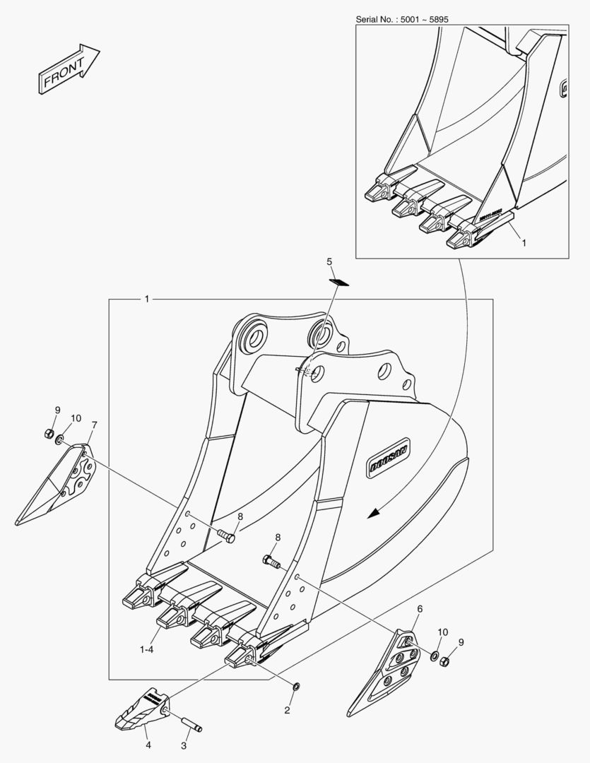 6660 BUCKET ASSВґY - 0.60mВі - H CLASS