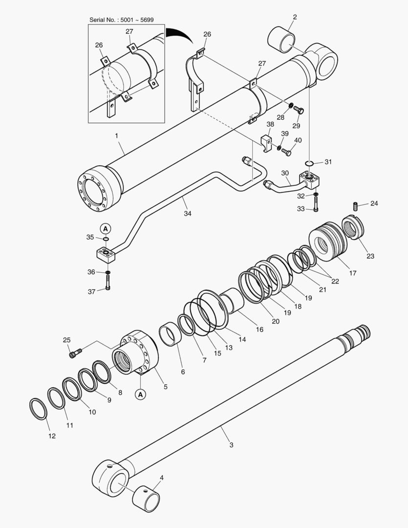 Спецтехника 4390 BOOM CYLINDER - L.H.(ARTI BOOM) [5001~6164] - главное фото