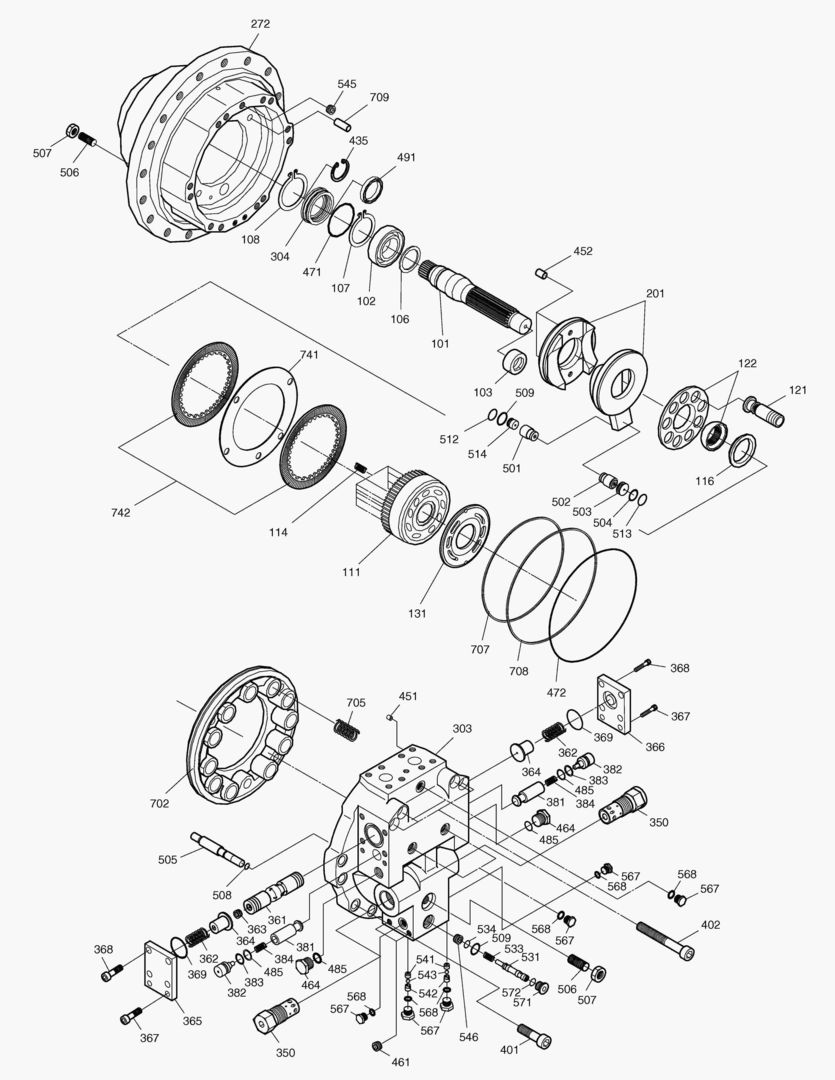 4150 TRAVEL MOTOR-DTM174 [1001~2376]