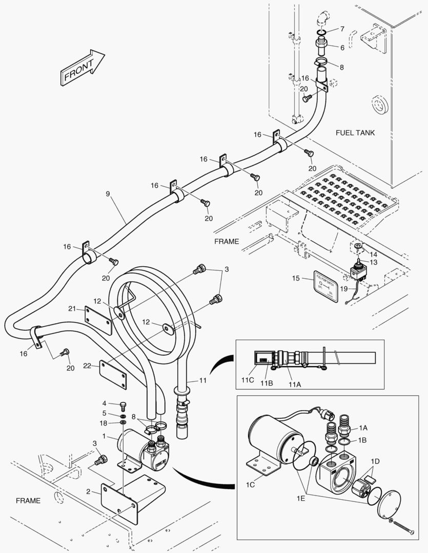 НАСОС ЗАЛИВНОЙ ГОРЛОВИНЫ ТОПЛИВА В СБОРЕ
