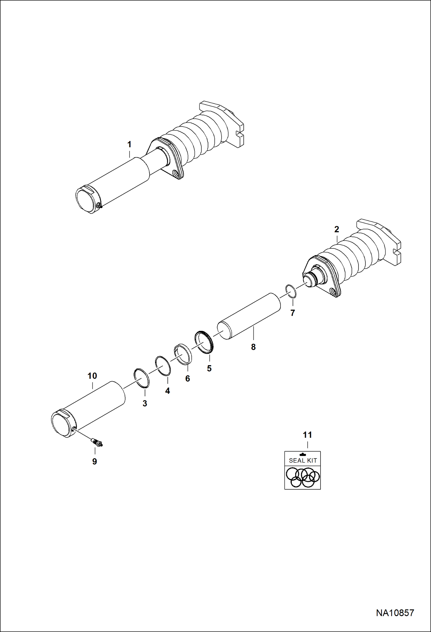 НАТЯЖИТЕЛЬ ГУСЕНИЦЫ БЕЗ КЛАПАНА ПРОКАЧКИ ТОРМОЗНОЙ СИСТЕМЫ