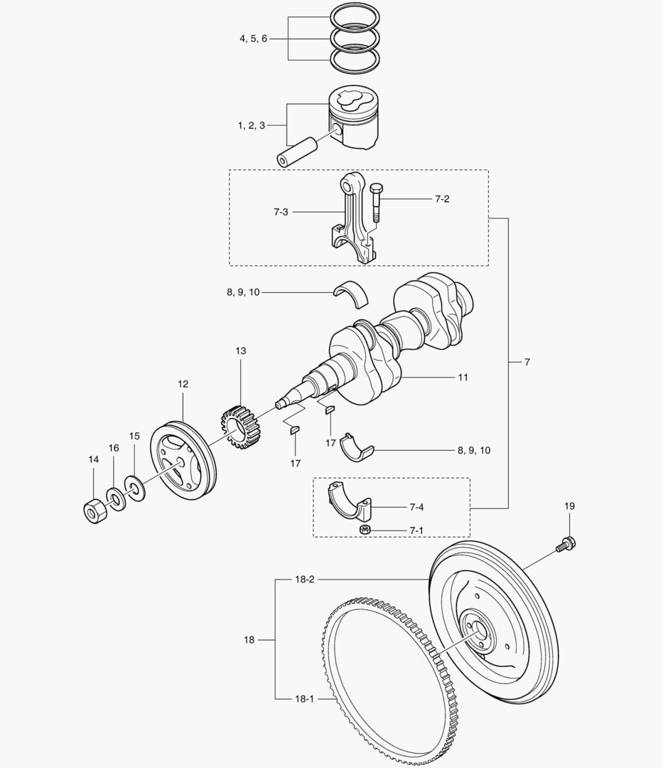014 CRANK SHAFT & PISTON