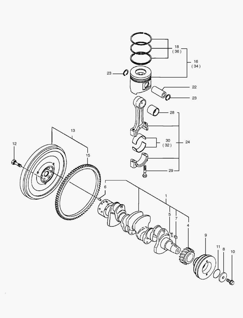 057 CRANK SHAFT & PISTON [1154~1680]