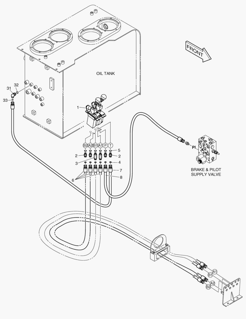 ТРУБОПРОВОД СЕРВОУПРАВЛЕНИЯ - ПАЛЕЦ + 2 КАТУШКИ