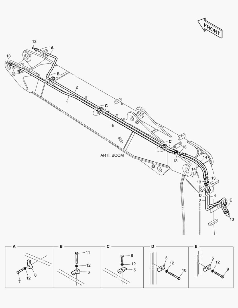 ТРУБОПРОВОД СТРЕЛЫ С ИЗМЕНЯЕМОЙ ГЕОМЕТРИЕЙ - ВРАЩАЮЩИЙСЯ