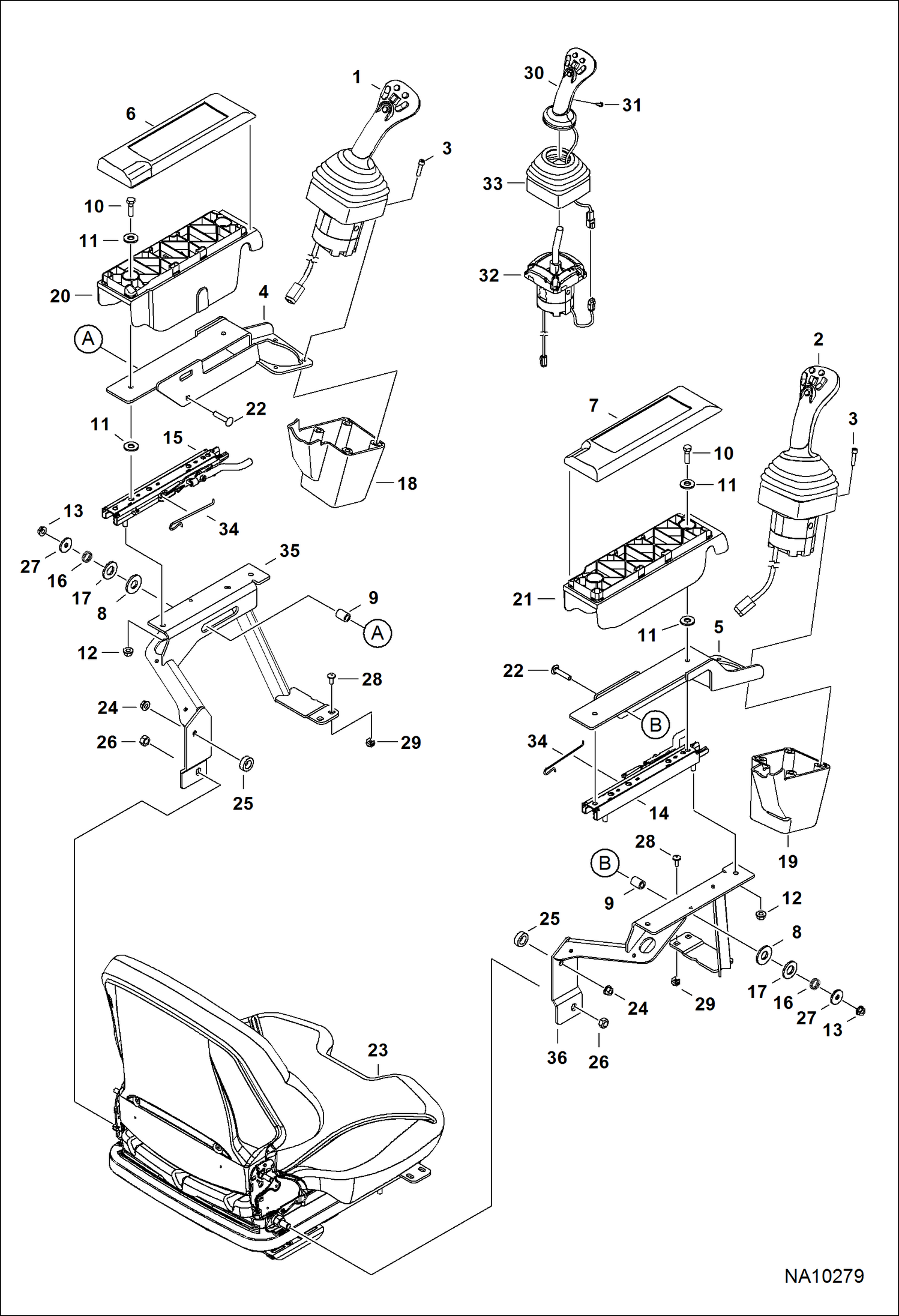 ЭЛЕКТРИЧЕСКИЕ УСТРОЙСТВА УПРАВЛЕНИЯ (МНОГОРЕЖИМНЫЙ ДЖОЙСТИК УПРАВЛЕНИЯ) (УПОР РУКОЯТИ В СБОРЕ)