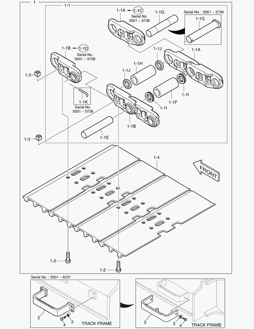 БАШМАК ГУСЕНИЦЫ В СБОРЕ - 700G(ДЛИННАЯ ГУСЕНИЦА)