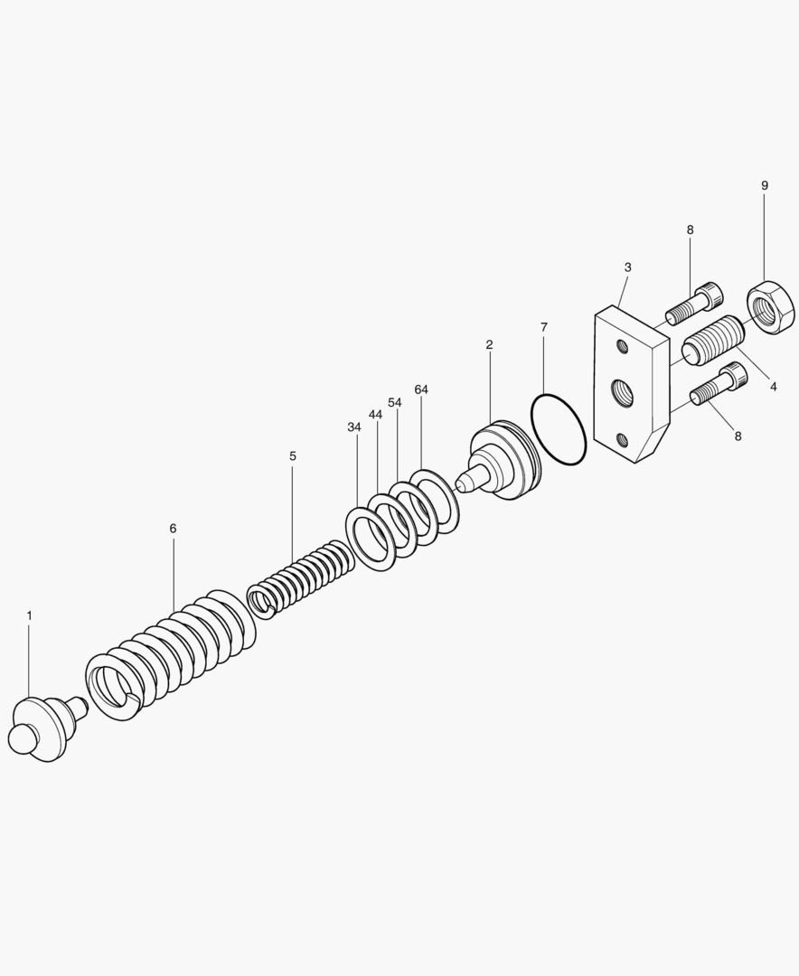 ОСНОВНОЙ НАСОС - РЕГУЛИРУЮЩАЯ ПРУЖИНА