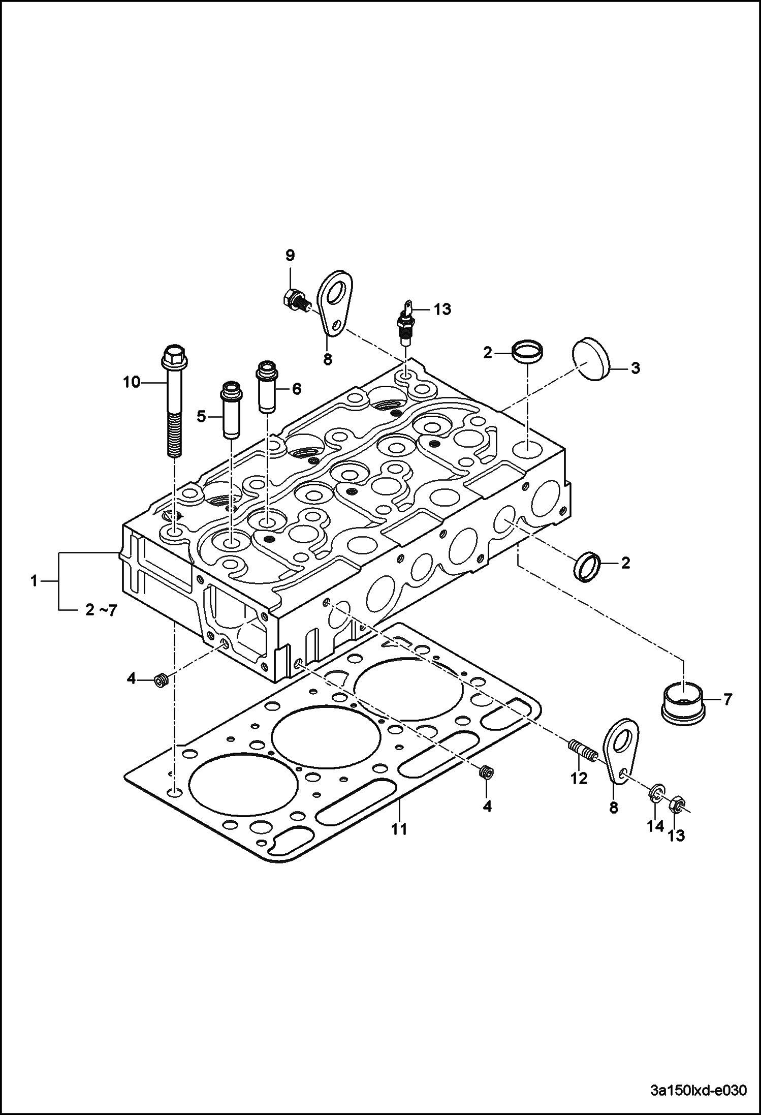 Схема ГОЛОВКА ЦИЛИНДРА В СБОРЕ (СЕРИЙНЫЙ НОМЕР A59C11001 И ВЫШЕ)
