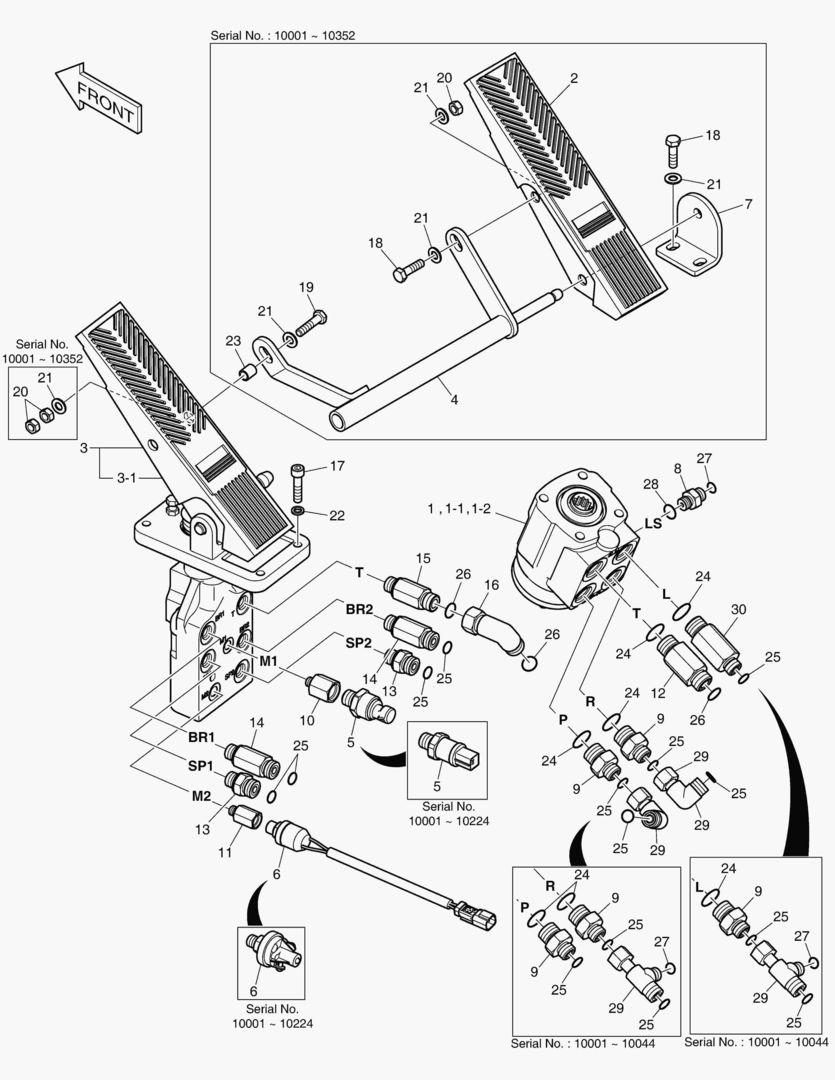 1230 BRAKE PEDAL VALVE & STEER UNIT