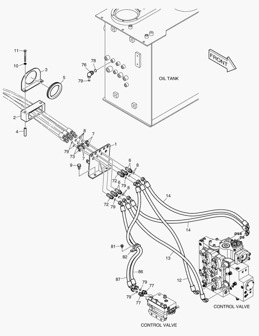 ТРУБОПРОВОД СЕРВОУПРАВЛЕНИЯ - 3-Й РЫЧАГ