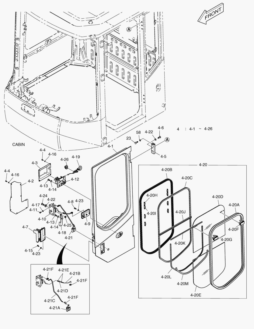 КАБИНА(3) - ДВЕРЬ В СБОРЕ(ЛЕВОСТОРОННИЙ)