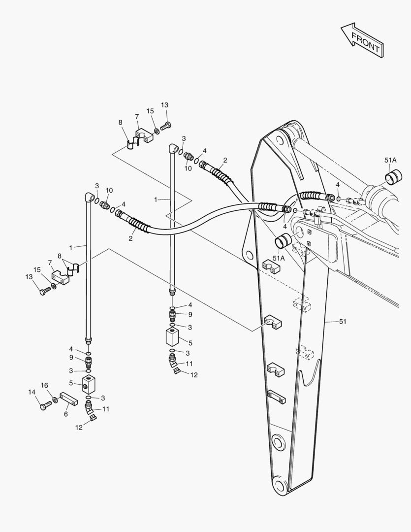6330 ARM PIPING-ARM 4.0m(ONE & TWO WAY)