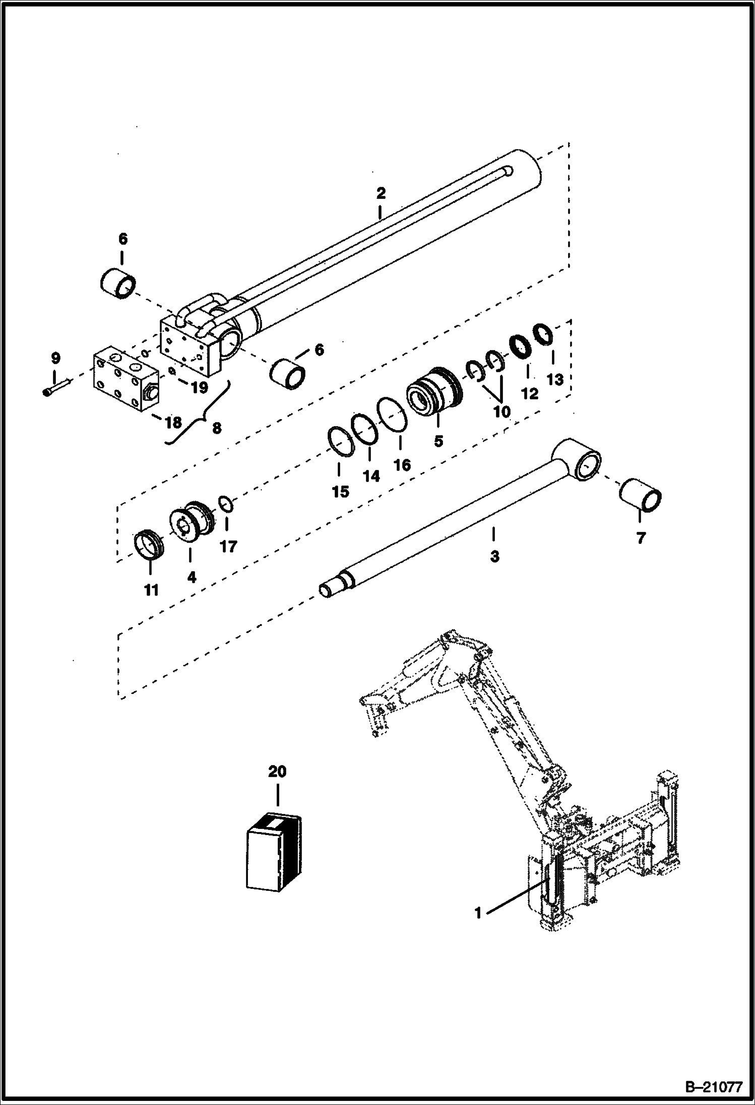 ЦИЛИНДР ВЕРТИКАЛЬНОГО СТАБИЛИЗАТОРА