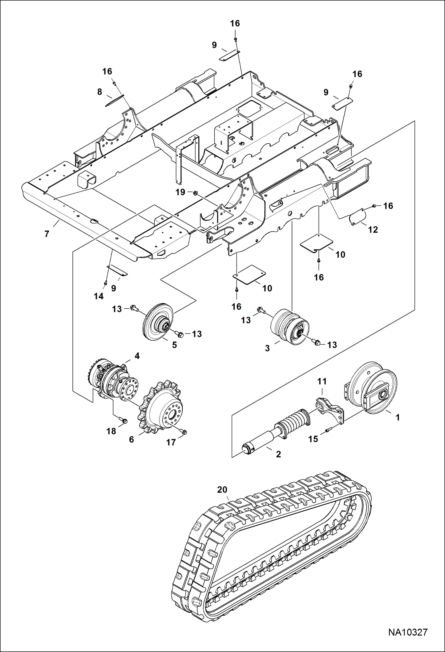 Схема ПРИВОДНОЙ МЕХАНИЗМ (ПРОЧНОЕ КРЕПЛЕНИЕ) (СЕРИЙНЫЙ НОМЕР AJZV14001 - AJZV14999)