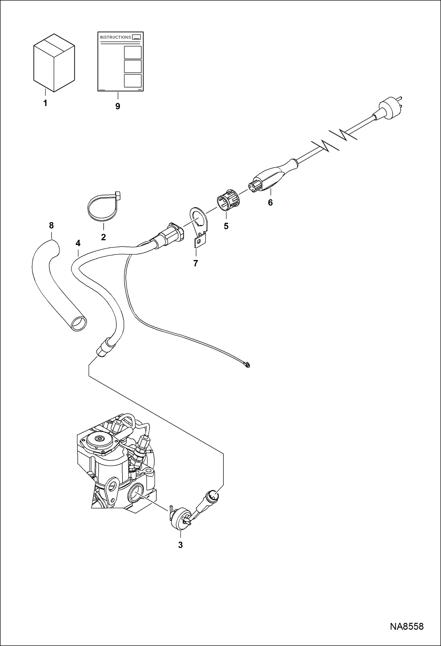 Схема НАГРЕВАТЕЛЬ БЛОКА ЦИЛИНДРОВ (230 B)
