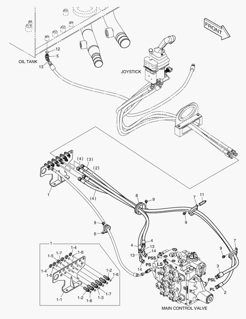 ТРУБОПРОВОД СЕРВОУПРАВЛЕНИЯ - 2 КАТУШКИ