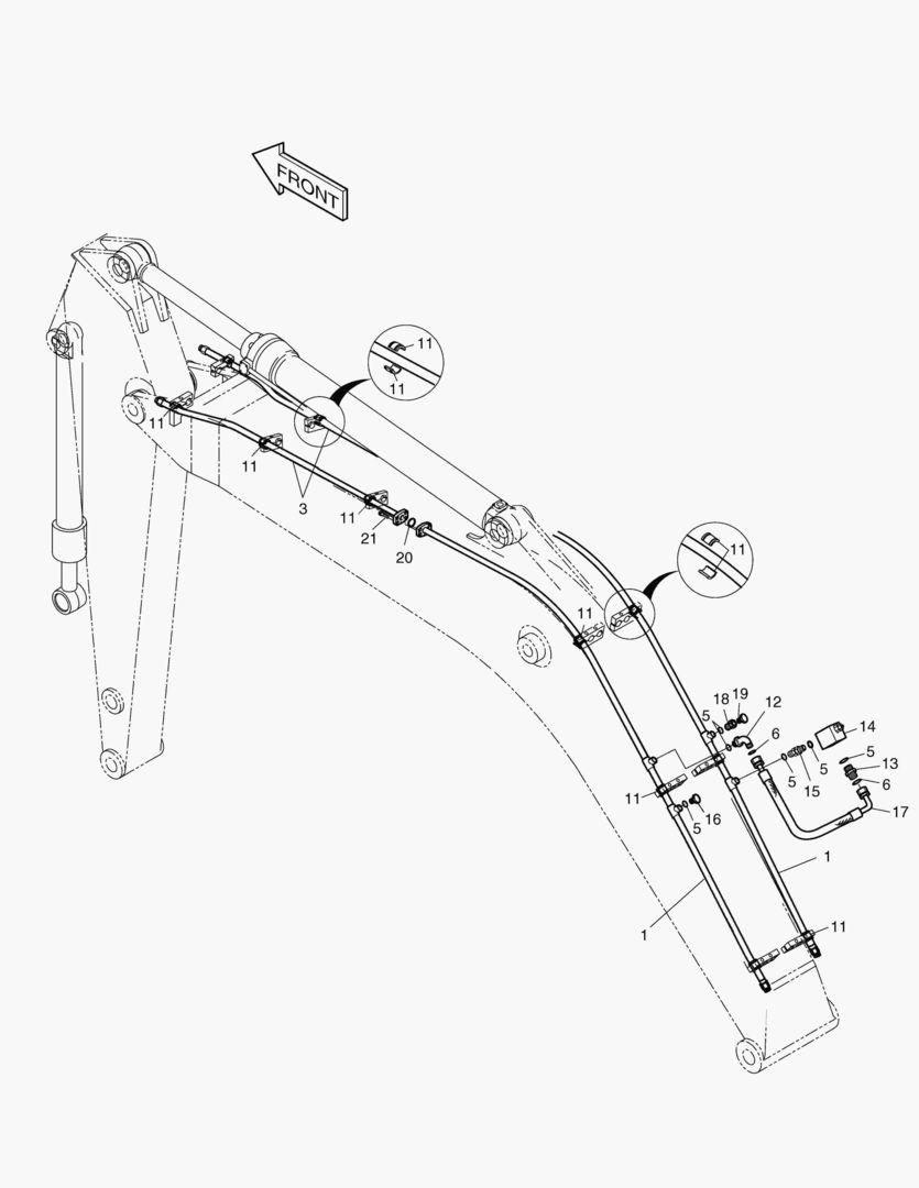 Спецтехника 6661 BOOM PIPING-BOOM 5.2m + ARM 2.4m [1173~]