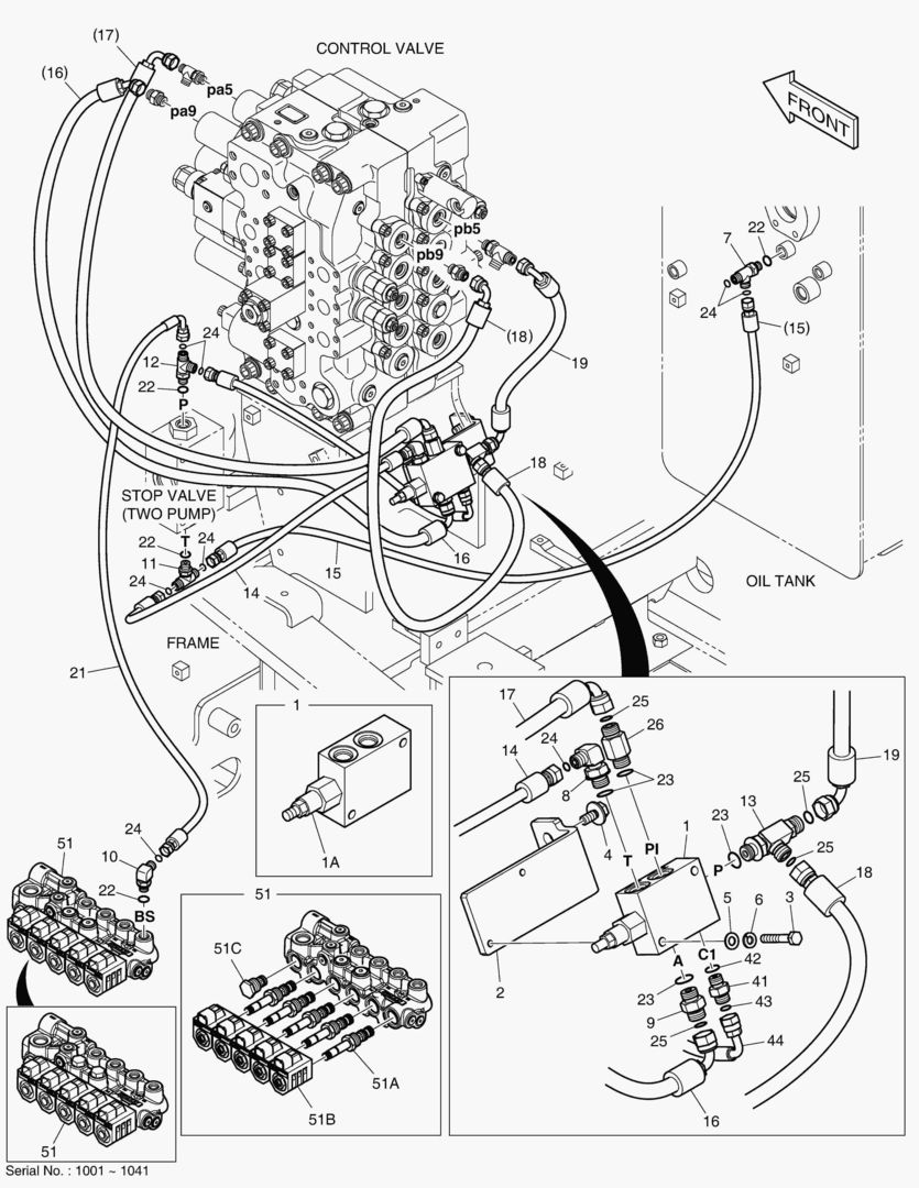 ТРУБОПРОВОД СЕРВОУПРАВЛЕНИЯ - 2 НАСОСА