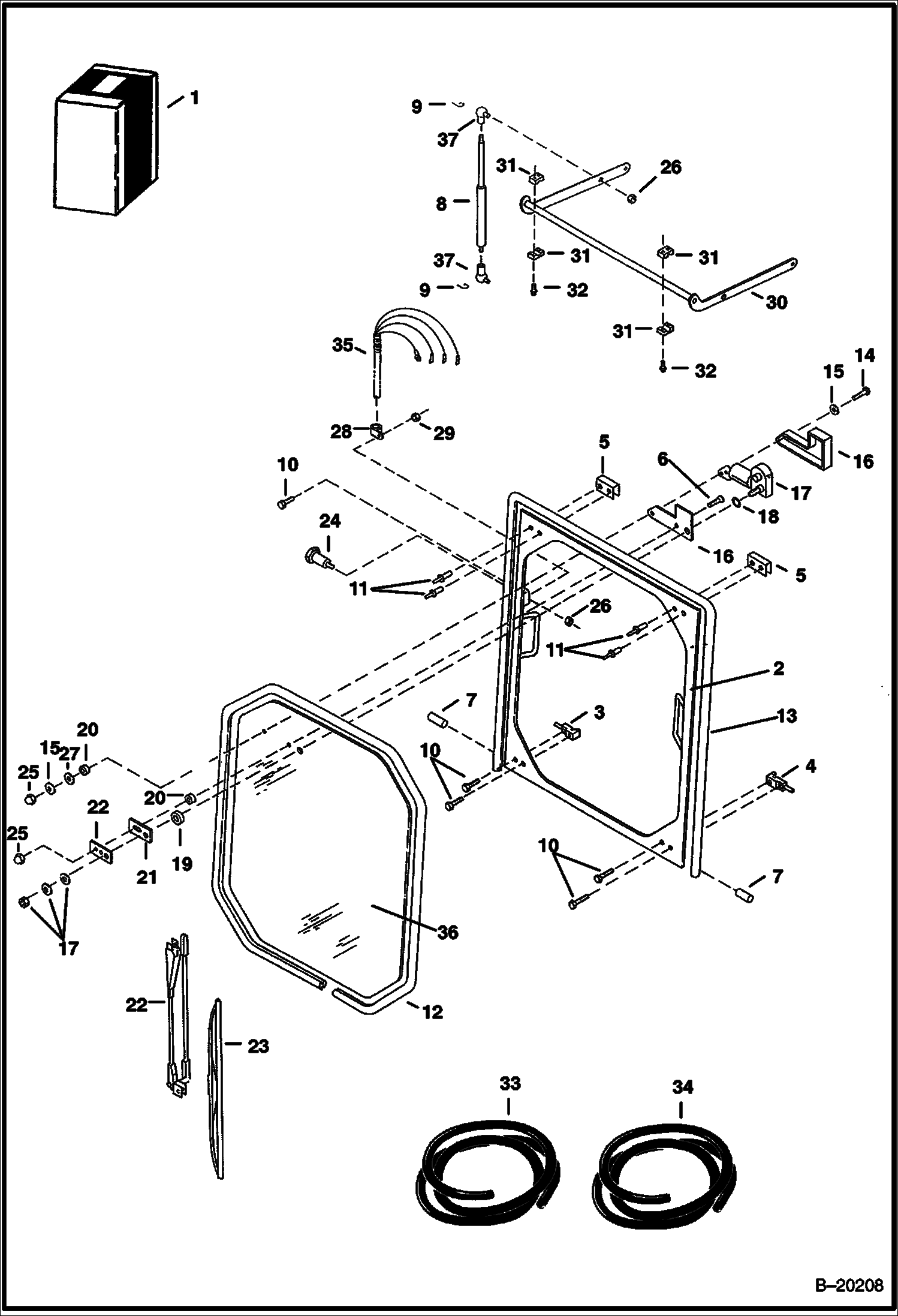 КАБИНА ВОДИТЕЛЯ (ЛОБОВОЕ СТЕКЛО) (ЗАМЕНА ТОЛЬКО В ПРОЦЕССЕ ОБСЛУЖИВАНИЯ)