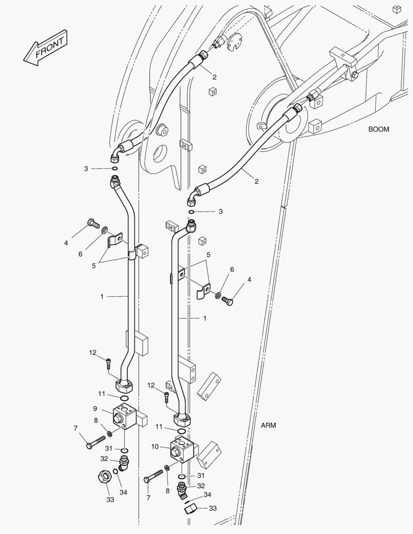 ГИДРОСИСТЕМА РУКОЯТИ - ВРАЩАЮЩИЙСЯ(РУКОЯТЬ 2.1 м)