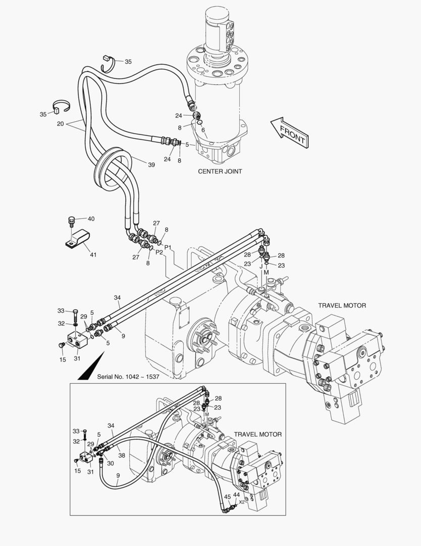 Спецтехника 2221 PROPELLING PIPING(2)-GEAR SHIFT&TEST PORT [1042~1626]