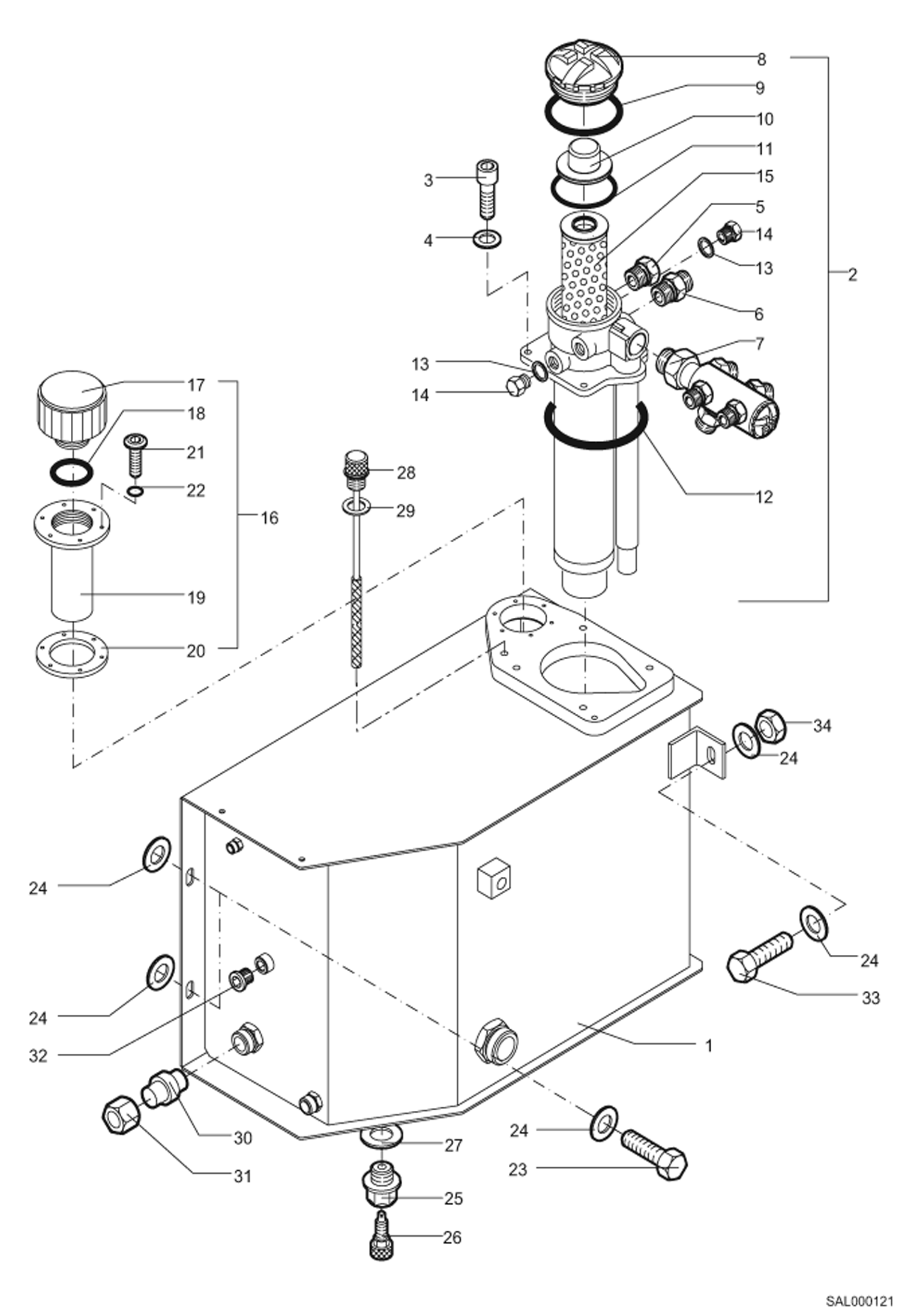 БАК ДЛЯ МАСЛА ГИДРАВЛИЧЕСКОЙ СИСТЕМЫ