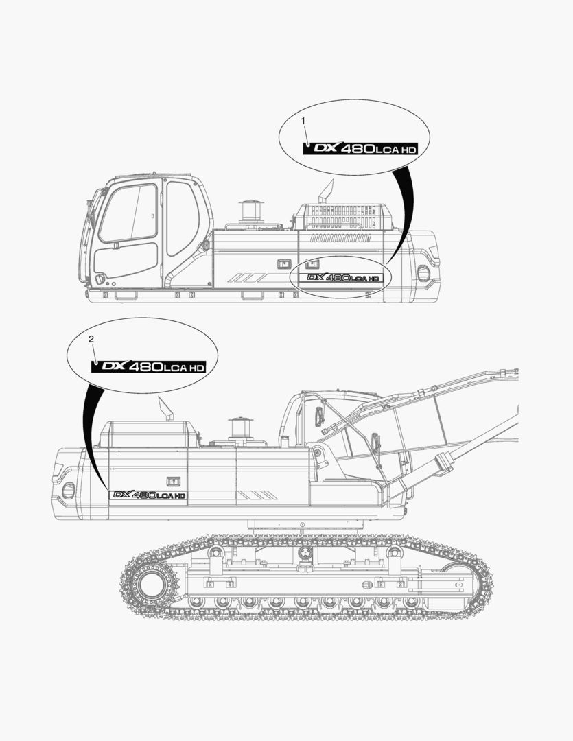 5200 DECAL - MACHINE NAME(DX480LCA HD)