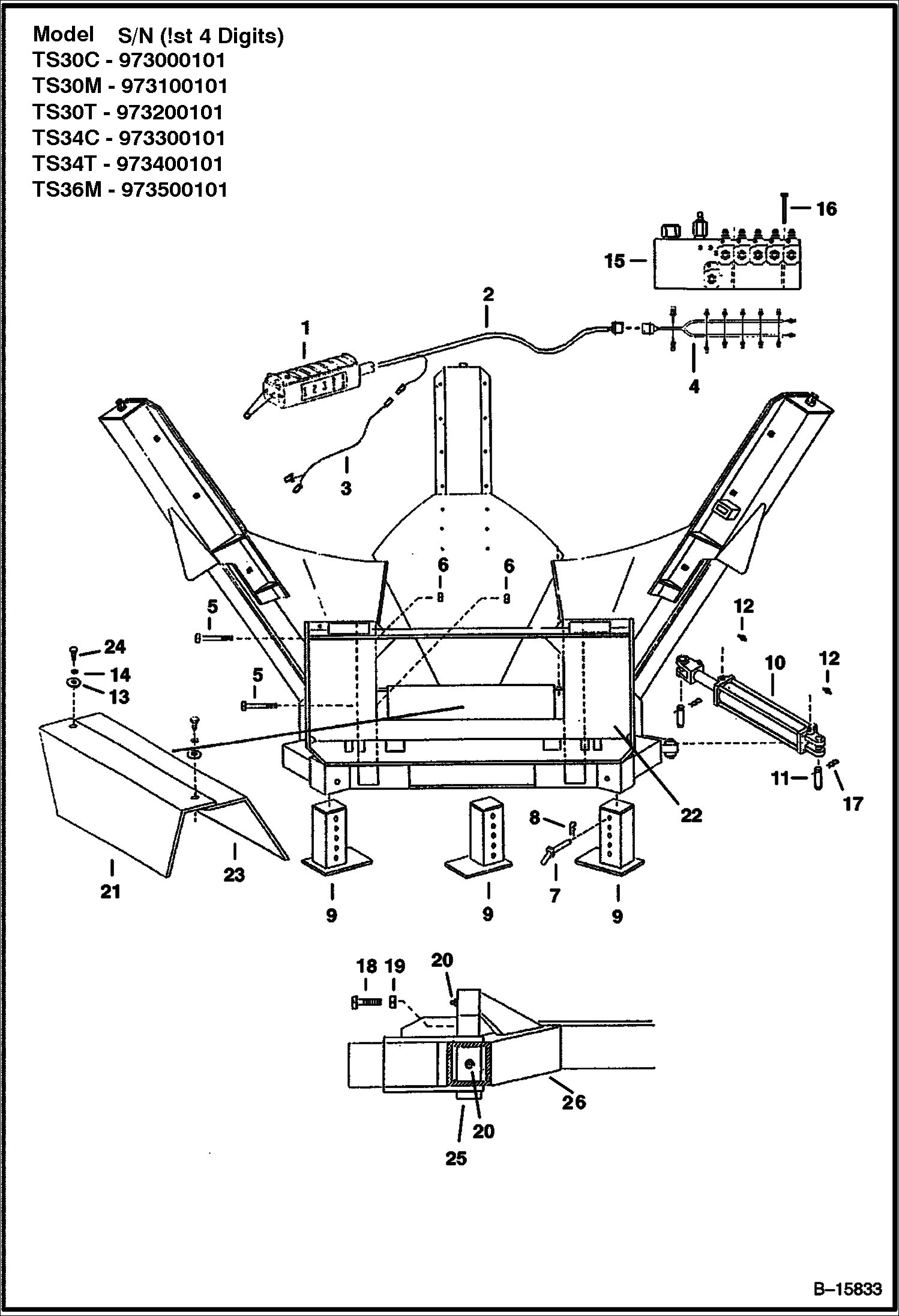 ПЕРЕСАДЧИК ДЕРЕВЬЕВ (РАМА И ГЛАВНЫЙ ЖГУТ ПРОВОДОВ) (3 МОДЕЛИ ОТВАЛА)