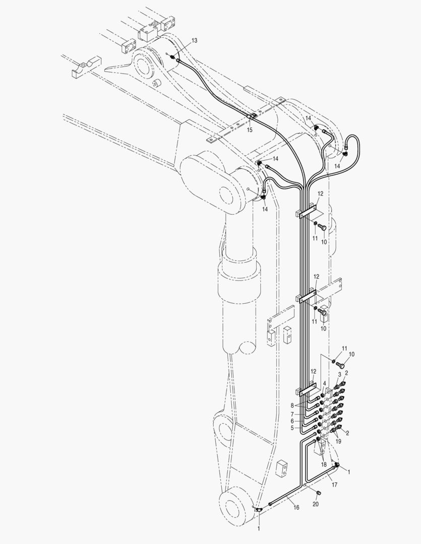 ПЕРЕДНИЙ ТРУБОПРОВОД СМАЗОЧНОЙ СИСТЕМЫ-СТРЕЛА С ИЗМЕНЯЕМОЙ ГЕОМЕТРИЕЙ