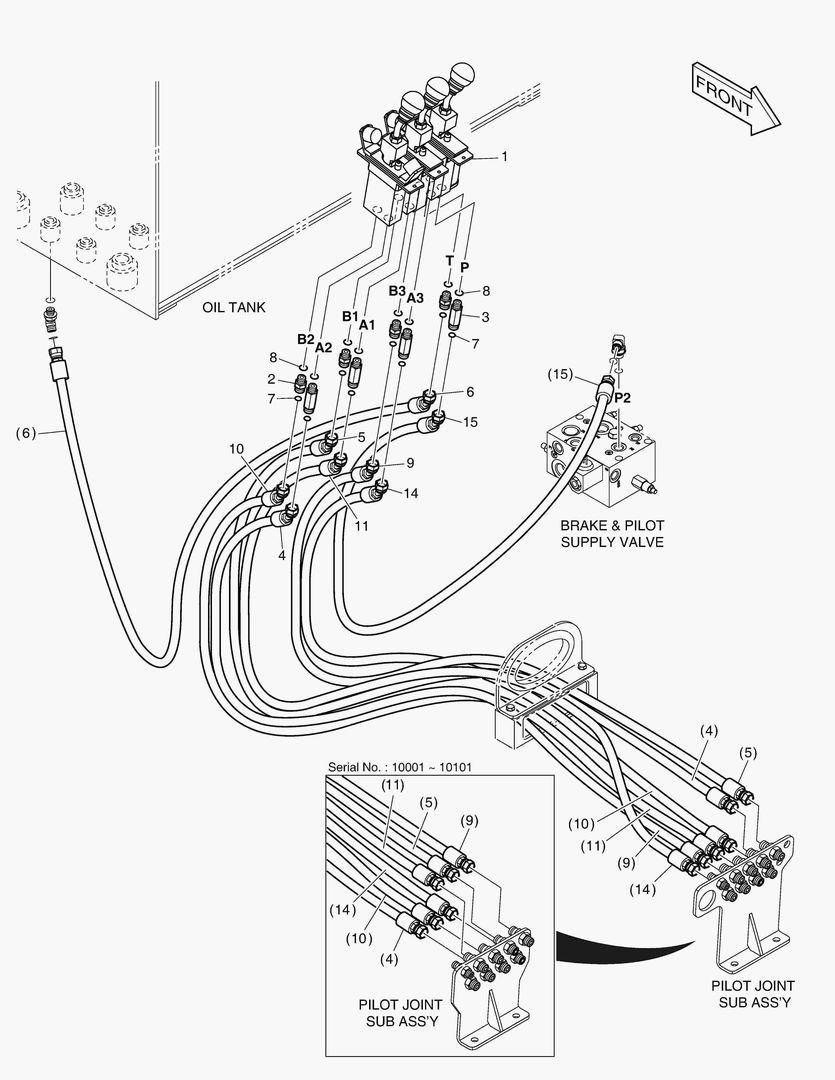 ТРУБОПРОВОД СЕРВОУПРАВЛЕНИЯ - ПАЛЕЦ + 3 КАТУШКИ