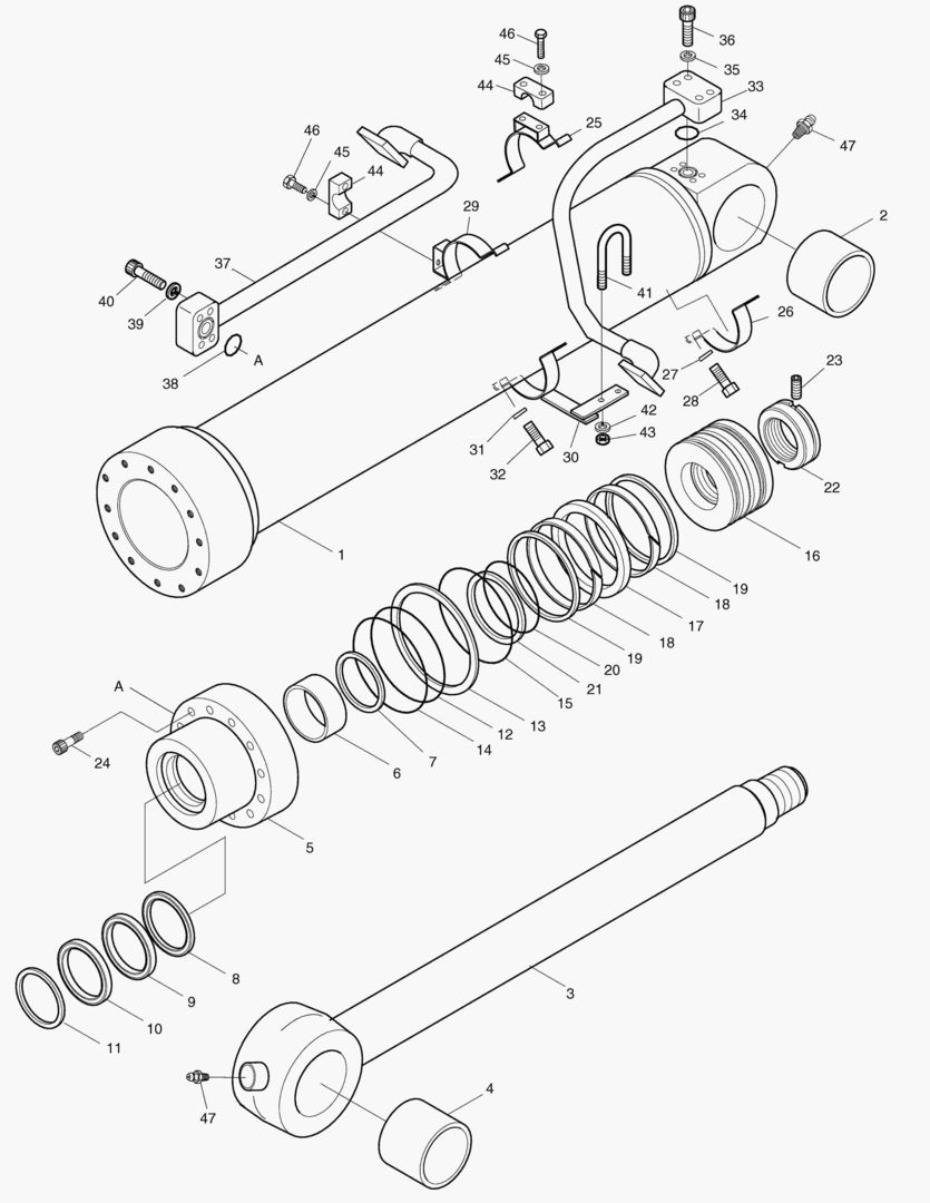 ЦИЛИНДР КОВША-РУКОЯТЬ 2.6 м