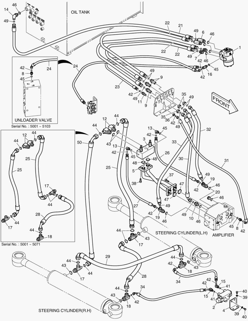Схема ПАТРУБКИ РУЛЕВОГО УПРАВЛЕНИЯ