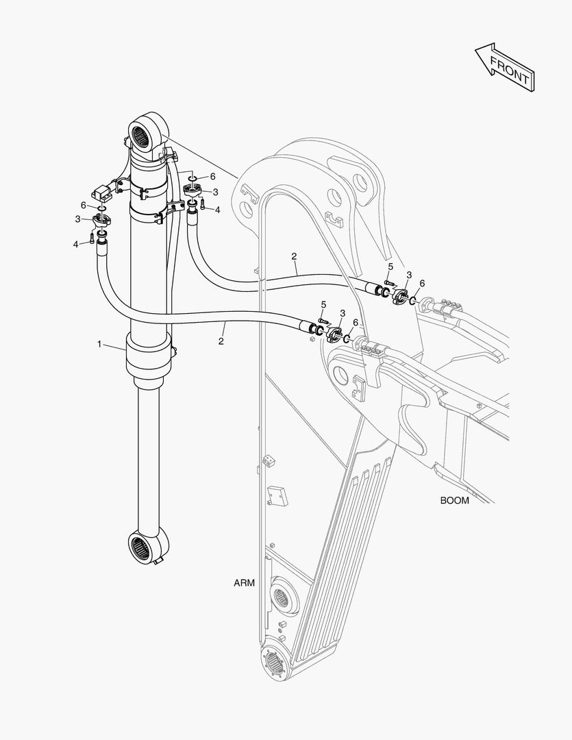 6450 ARM PIPING - 2.9m (WITH BOOM 7.7m)